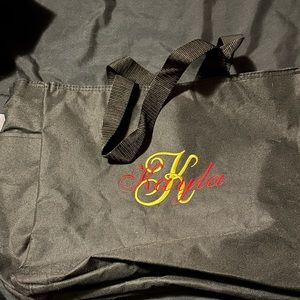 Custom black tote bag with embroidery Kayla